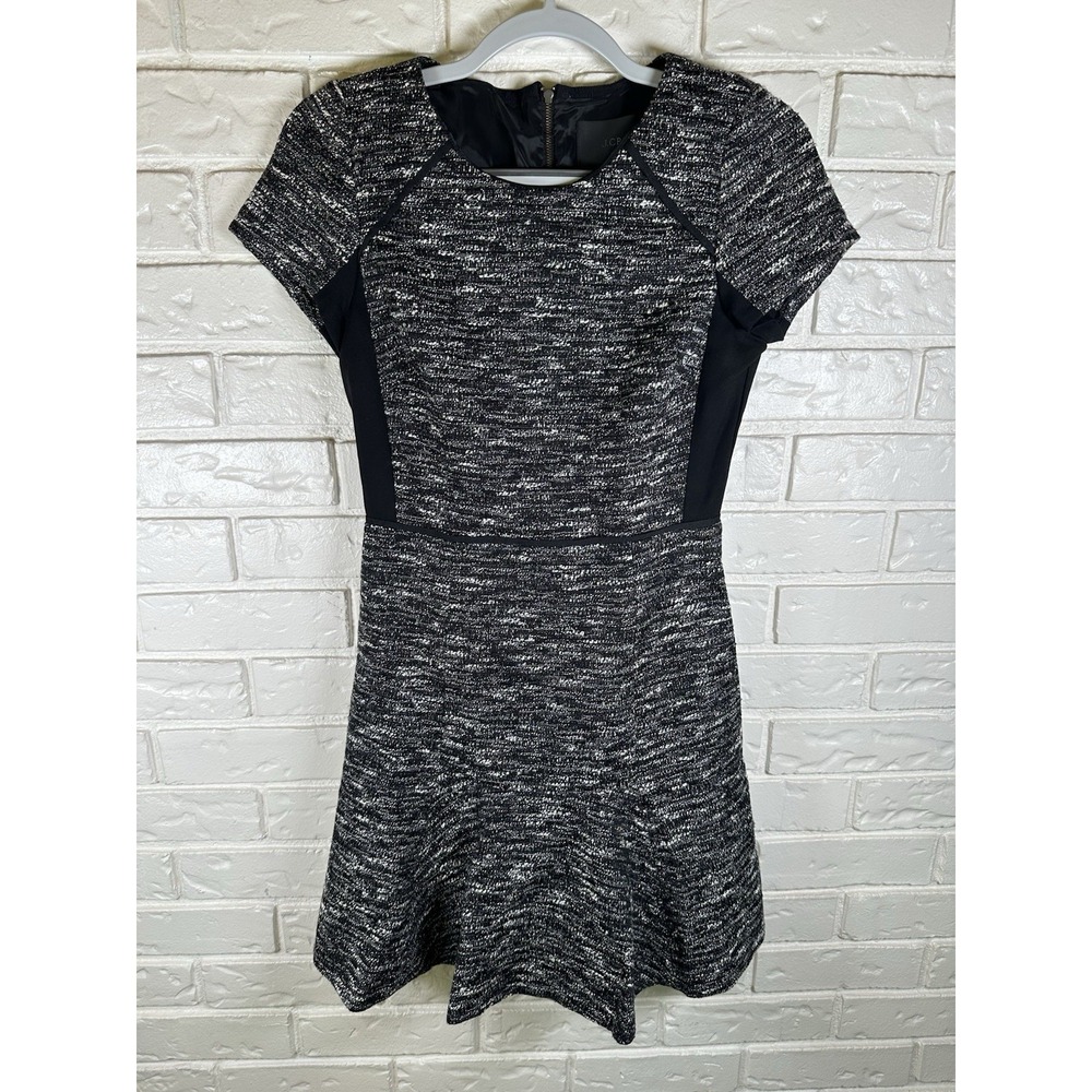 J.Crew Size 0 Tweed Fit & Flare Dress Classic Career Chic Short Sleeve - Picture 9 of 12